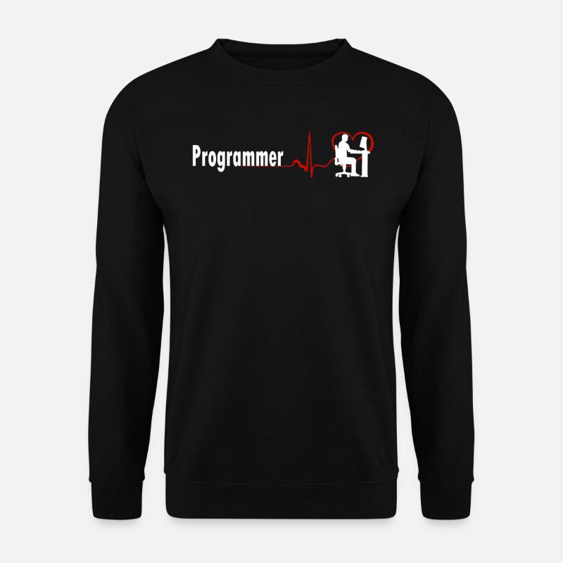UNIQUE PROGRAMMER HEARTBEAT DESIGN - Unisex Pullover - Schwarz