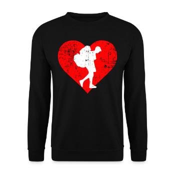 I LOVE CAMPING - Unisex Pullover - Schwarz - Vorne - Alina (178cm) & Michal (187cm)