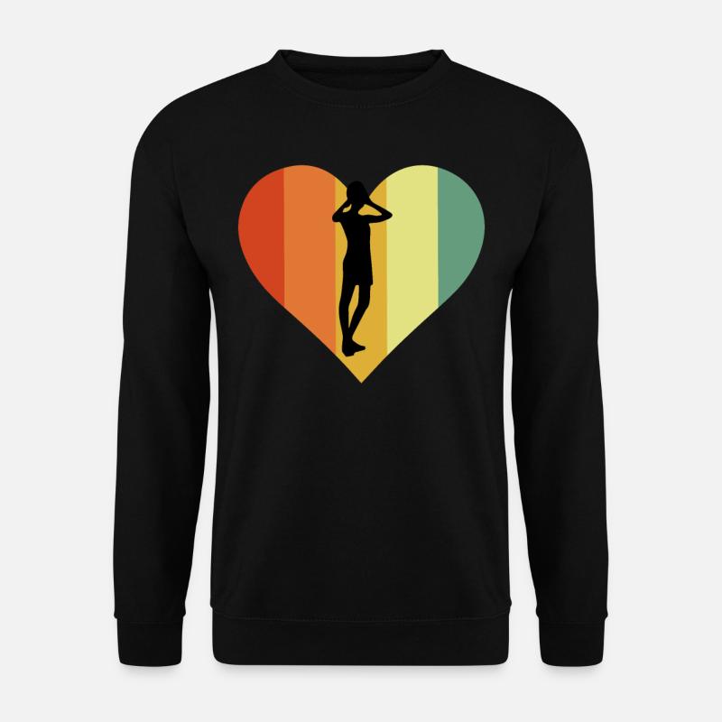 Retro Sauna Heart Design - Unisex Pullover - Schwarz