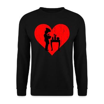 Gotowanie Heart - Unisex Sweatshirt - black - Front - Alina (178cm) & Michal (187cm)