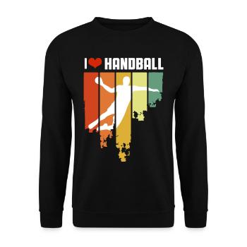 I Love Handball Vintage Edition - Unisex Sweatshirt - black - Front - Alina (178cm) & Michal (187cm)