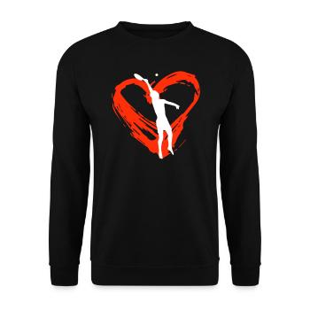 Un cœur pour le tennis de plage - Sweat-shirt Unisexe - noir - Devant - Alina (178cm) & Michal (187cm)