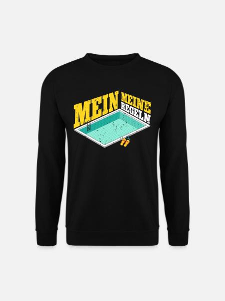 Rettungsschwimmer Bademeister Mein Pool Meine - Unisex Pullover - Schwarz