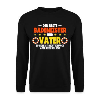 Rettungsschwimmer Bademeister - Unisex Pullover - Schwarz - Vorne - Alina (178cm) & Michal (187cm)