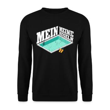 Rettungsschwimmer Bademeister Mein Pool Meine - Unisex Pullover - Schwarz - Vorne - Alina (178cm) & Michal (187cm)