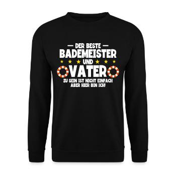 Rettungsschwimmer Bademeister - Unisex Pullover - Schwarz - Vorne - Alina (178cm) & Michal (187cm)