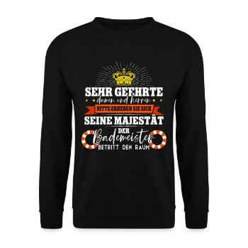 Rettungsschwimmer Bademeister - Unisex Pullover - Schwarz - Vorne - Alina (178cm) & Michal (187cm)