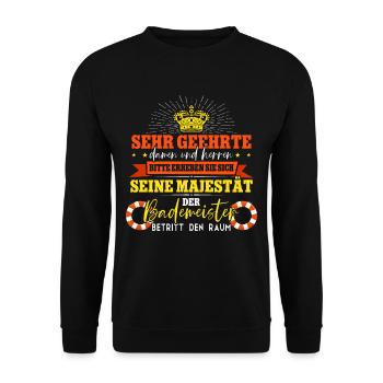 Rettungsschwimmer Bademeister - Unisex Pullover - Schwarz - Vorne - Alina (178cm) & Michal (187cm)