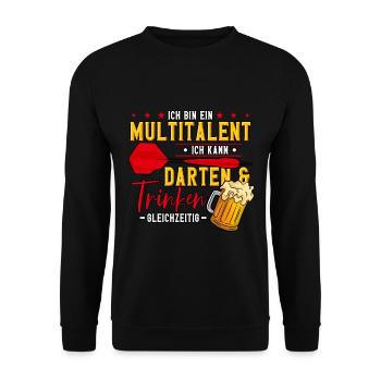 Darts Dartspieler - Unisex Pullover - Schwarz - Vorne - Alina (178cm) & Michal (187cm)