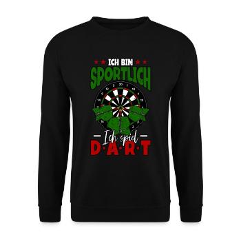 Darts Dartspieler - Unisex Pullover - Schwarz - Vorne - Alina (178cm) & Michal (187cm)