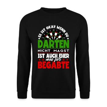Darts Dartspieler - Unisex Pullover - Schwarz - Vorne - Alina (178cm) & Michal (187cm)