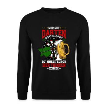 Darts Dartspieler - Unisex Pullover - Schwarz - Vorne - Alina (178cm) & Michal (187cm)
