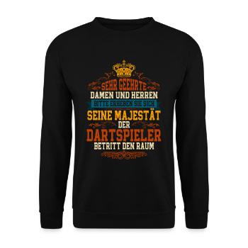 Darts Dartspieler - Unisex Pullover - Schwarz - Vorne - Alina (178cm) & Michal (187cm)