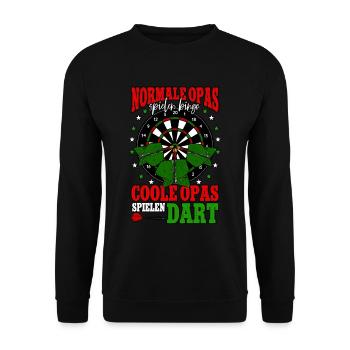 Dart Opa Darts Dartspieler - Unisex Pullover - Schwarz - Vorne - Alina (178cm) & Michal (187cm)
