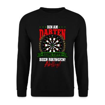Darts Dartspieler - Unisex Pullover - Schwarz - Vorne - Alina (178cm) & Michal (187cm)