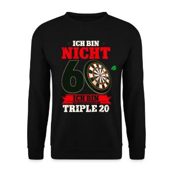 Ich bin nicht 60 ich bin Triple 20 - 60. - Unisex Pullover - Schwarz - Vorne - Alina (178cm) & Michal (187cm)