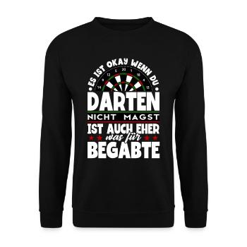 Darts Dartspieler - Unisex Pullover - Schwarz - Vorne - Alina (178cm) & Michal (187cm)