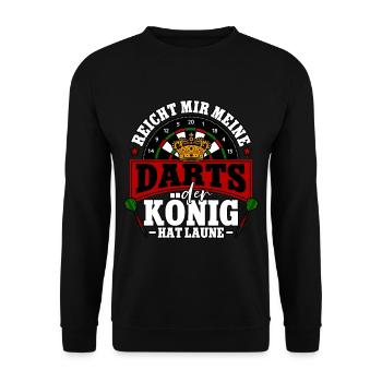 Reicht mir meine Darts Dartspieler - Unisex Pullover - Schwarz - Vorne - Alina (178cm) & Michal (187cm)
