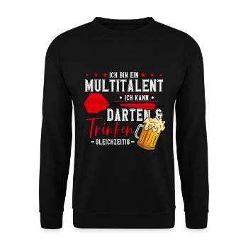 Darts Dartspieler - Unisex Pullover - Schwarz - Vorne - Alina (178cm) & Michal (187cm)