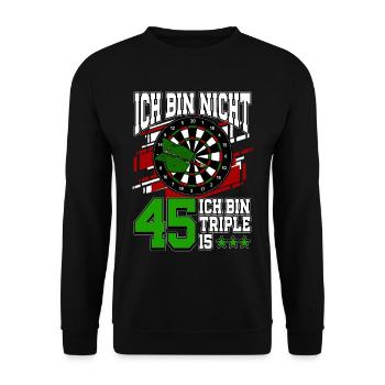 Ich bin nicht 45 ich bin Triple 15 - 45. - Unisex Pullover - Schwarz - Vorne - Alina (178cm) & Michal (187cm)