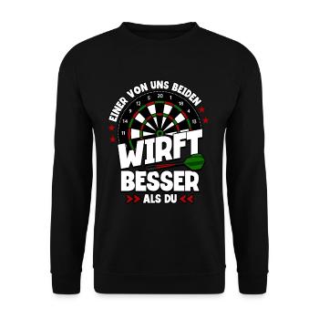Darts Dartspieler - Unisex Pullover - Schwarz - Vorne - Alina (178cm) & Michal (187cm)