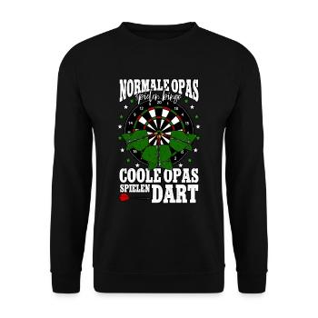 Dart Opa Darts Dartspieler - Unisex Pullover - Schwarz - Vorne - Alina (178cm) & Michal (187cm)
