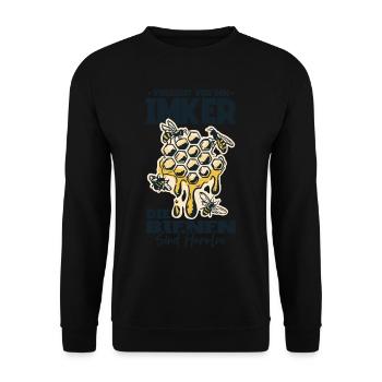 Beware of the beekeeper The bees are harmless - Unisex Sweatshirt - black - Front - Alina (178cm) & Michal (187cm)