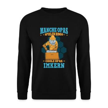 Rentner Opa Bienenzüchter Imker - Unisex Pullover - Schwarz - Vorne - Alina (178cm) & Michal (187cm)