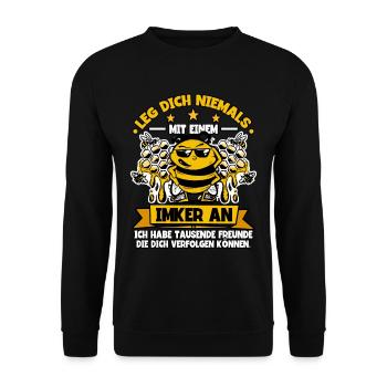 Beekeeper Beekeeper - Unisex Sweatshirt - black - Front - Alina (178cm) & Michal (187cm)