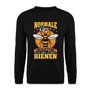 Rentner Opa Bienenzüchter Imker - Unisex Pullover - Schwarz - Vorne - Alina (178cm) & Michal (187cm)