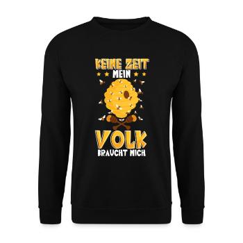 Bienenzüchter Imker Keine Zeit Mein Volk Braucht - Unisex Pullover - Schwarz - Vorne - Alina (178cm) & Michal (187cm)