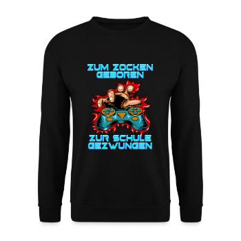 Jeux de hasard Né à l’école - Sweat-shirt Unisexe - noir - Devant - Alina (178cm) & Michal (187cm)