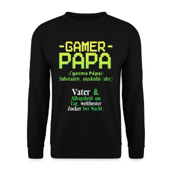 Jeu de hasard Gamer Papa - Sweat-shirt Unisexe - noir - Devant - Alina (178cm) & Michal (187cm)