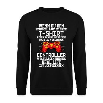 Jouez au jeu si vous voyez le dicton à ce sujet - Sweat-shirt Unisexe - noir - Devant - Alina (178cm) & Michal (187cm)