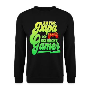Zocken Gaming Papa - Sweat-shirt Unisexe - noir - Devant - Alina (178cm) & Michal (187cm)