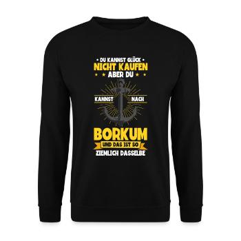 Borkum - Unisex Pullover - Schwarz - Vorne - Alina (178cm) & Michal (187cm)