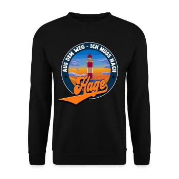 Hage - Unisex Pullover - Schwarz - Vorne - Alina (178cm) & Michal (187cm)