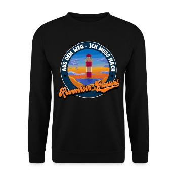 Krummhörn-Greetsiel - Unisex Pullover - Schwarz - Vorne - Alina (178cm) & Michal (187cm)