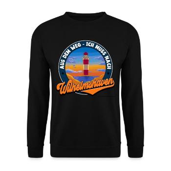 Wilhelmshaven - Unisex Pullover - Schwarz - Vorne - Alina (178cm) & Michal (187cm)