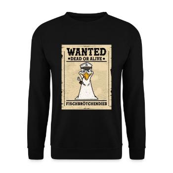 Fischbrötchen Möwe Norddeutsch - Unisex Pullover - Schwarz - Vorne - Alina (178cm) & Michal (187cm)