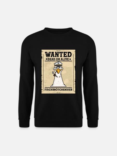 Fischbrötchen Möwe Norddeutsch - Unisex Pullover - Schwarz
