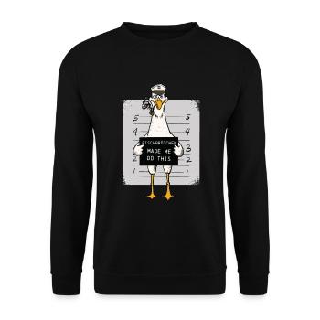 Fischbrötchen Möwe Norddeutsch - Unisex Pullover - Schwarz - Vorne - Alina (178cm) & Michal (187cm)