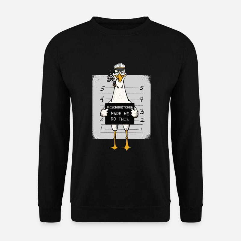 Fischbrötchen Möwe Norddeutsch - Unisex Pullover - Schwarz