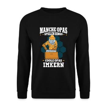 Rentner Opa Bienenzüchter Imker - Unisex Pullover - Schwarz - Vorne - Alina (178cm) & Michal (187cm)