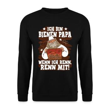 Bienen Papa Bienenzüchter Imker - Unisex Pullover - Schwarz - Vorne - Alina (178cm) & Michal (187cm)