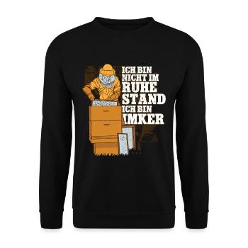Rentner Opa Bienenzüchter Imker - Unisex Pullover - Schwarz - Vorne - Alina (178cm) & Michal (187cm)