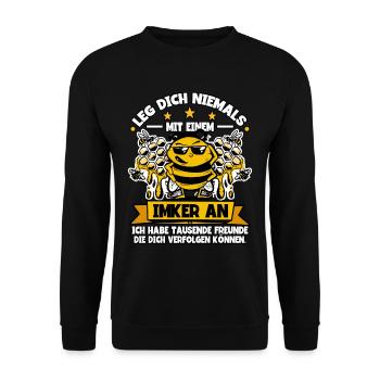 Bienenzüchter Imker - Unisex Pullover - Schwarz - Vorne - Alina (178cm) & Michal (187cm)