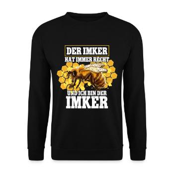 Bienenzüchter Imker - Unisex Pullover - Schwarz - Vorne - Alina (178cm) & Michal (187cm)