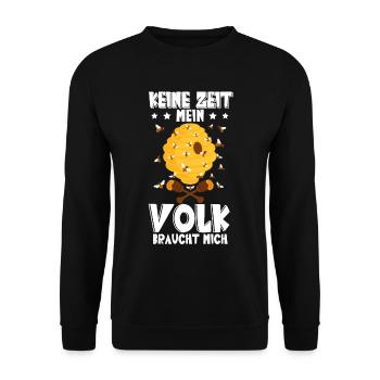 Bienenzüchter Imker Keine Zeit Mein Volk Braucht - Unisex Pullover - Schwarz - Vorne - Alina (178cm) & Michal (187cm)