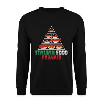 Italienisches Essen - Unisex Pullover - Schwarz - Vorne - Alina (178cm) & Michal (187cm)